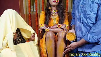 Haldi massage with stepfather and stepdaughter in Indian porn video