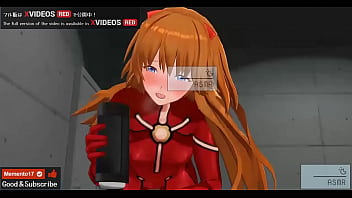 Watch ASMR hentai video of Asuka's footjob and masturbation instruction in 2D and 3D